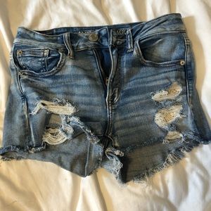 American Eagle high waisted distressed shorts